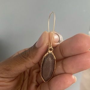 Handmade stone drop earring with hook
